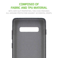 CCSAMS10BK - Samsung Galaxy S10 Plus Case, Durable Slim Fabric Case for Samsung Galaxy S10 - by Cellet - Black