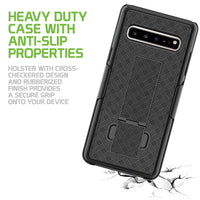HLSAMS105G - Belt Clip Holster & Shell Case with Kickstand Heavy Duty Protection - Galaxy S10 5G