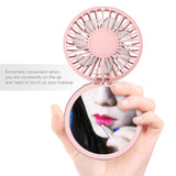 FAN200 - Multi-Purpose Compact Mini Fan with Mirror, 2 in 1 Portable USB Powered Foldable Handheld Mini fan with Mirror and 3 Different Speeds