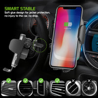 QI1000 - 2-in-1 Wireless Charging Phone Holder Mount with Auto touch Release and Lock, Air Vent and Dashboard Compatible to Smartphones