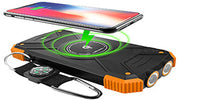 BMA10000OR -Solar Power Bank 10000mAh Universal Charging Pad Dual USB/Type C Micro USB Input -Orange