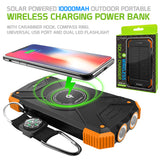 BMA10000OR -Solar Power Bank 10000mAh Universal Charging Pad Dual USB/Type C Micro USB Input -Orange