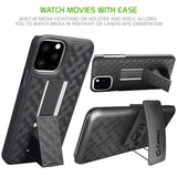 HLIPH11PRO -IPhone 11 Pro Belt Clip Holster & Shell Case with Kickstand Heavy Duty Protection