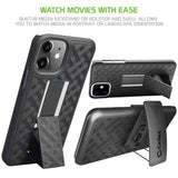 HLIPH11 - IPhone 11 Belt Clip Holster and Shell Case with Kickstand Heavy Duty Protection