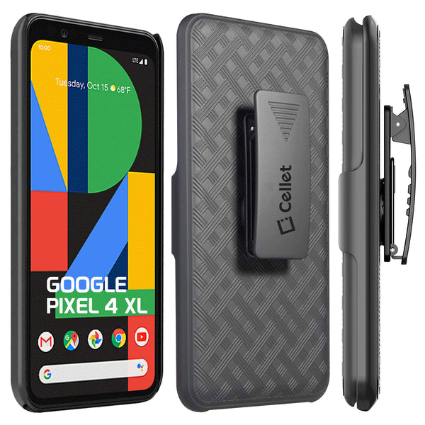 HLGOOPXL4- Belt Clip Holster & Shell Case with Kickstand Heavy Duty Protection - Google Pixel 4 XL