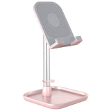 PH150PK - Adjustable Desktop Smartphone and Tablet Stand, Heavy Duty Adjustable Phone Stand with Mini Shelf, Non-Slip Rubberized Grips and Base Compatible to Smartphones, Tablets, iPads and Nintendo Switch – Pink