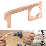 ACDOORRG - Contactless Door Opener Keychain, No-Touch Key Chain Tool for Doors, Touchscreens, Buttons and Handles - Rose Gold