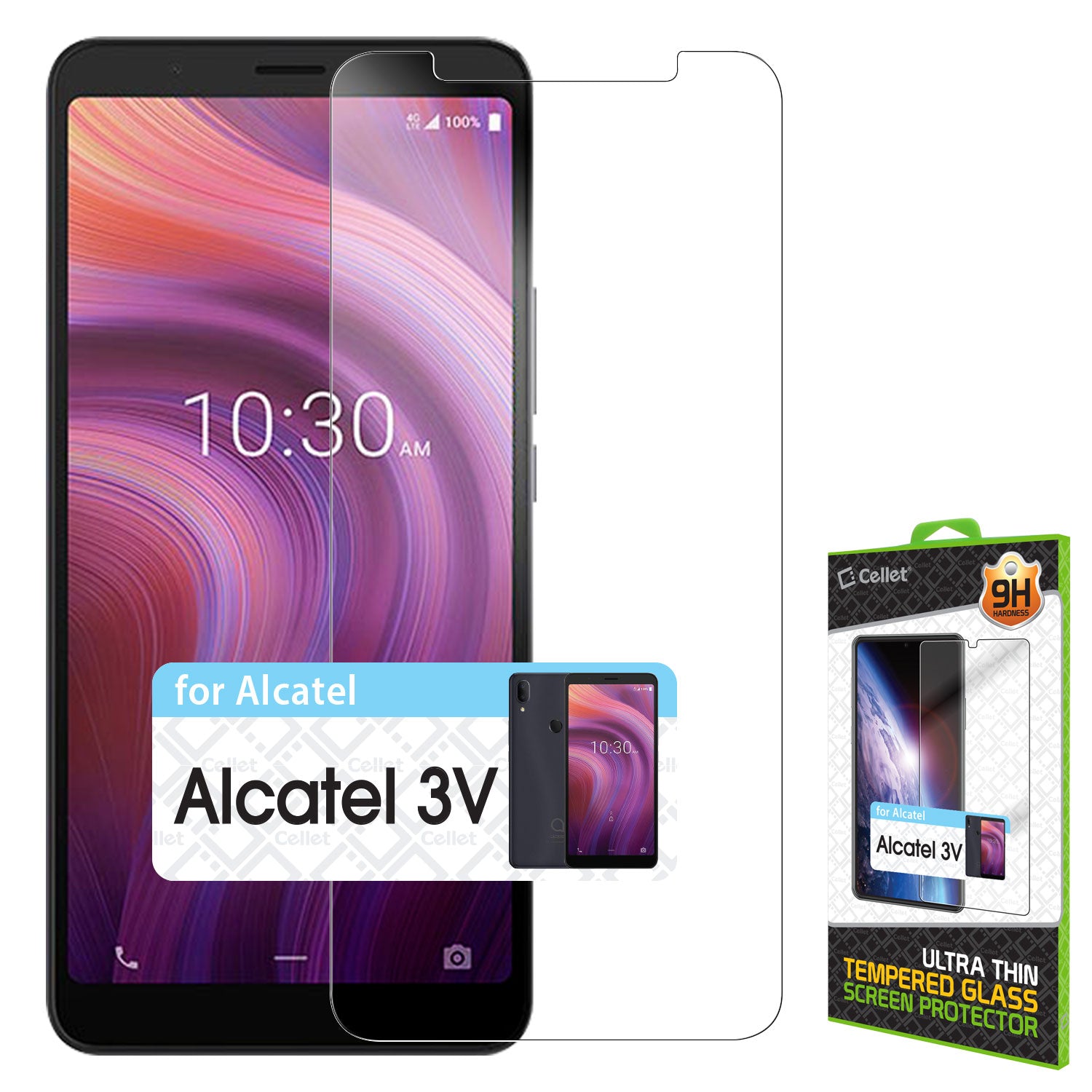 Cristal Templado Gorilasglass Gift4me Compatible Con Movil Alcatel 1s -2019 Transparente / Negro