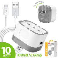 TCUSBW21WTC - RUIZ by Cellet High Powered 2.1A (10W) USB Home Wall Charger (TYPE-C Cable Included) - White