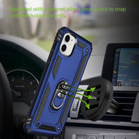 CCIPH12IFBL - Cellet Heavy Duty iPhone 12 Mini Combo Case, Shockproof Case with Built in Ring, Kickstand and Magnet for Car Mounts Compatible to Apple iPhone 12 Mini – Blue