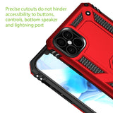 CCIPH12PIFRD - Cellet Heavy Duty iPhone 12 / 12 Pro Combo Case, Shockproof Case with Built in Ring, Kickstand and Magnet for Car Mounts Compatible to Apple iPhone 12 / 12 Pro – Red