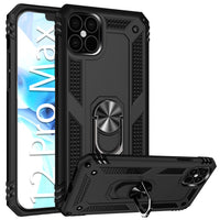 CCIPH12PMIFBK - Cellet Heavy Duty iPhone 12 Pro Max Combo Case, Shockproof Case with Built in Ring, Kickstand and Magnet for Car Mounts Compatible to Apple iPhone 12 Pro Max – Black