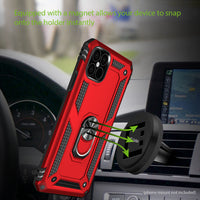 CCIPH12PMIFRD - Cellet Heavy Duty iPhone 12 Pro Max Combo Case, Shockproof Case with Built in Ring, Kickstand and Magnet for Car Mounts Compatible to Apple iPhone 12 Pro Max – Red