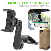 PH710 - Sun Visor Phone Mount, Sun Visor Clip Phone Mount Holder with 360 Degree Rotation Compatible to iPhone 12 Pro Max, 12 Pro, 12, Samsung Galaxy Note 20, 20 Plus and Other 4.7" Devices