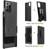 HLSAMN20U - Cellet Galaxy Note 20 Plus Holster, Shell Holster Kickstand Case with Spring Belt Clip for Samsung Galaxy Note 20 Plus - Black