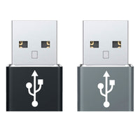 DCDA2 - 2 Pack - USB C Female to USB Male Adapter, Type C to A Data Sync and Charger Cable Adapter Compatible to iPhone 12, MacBook Pro 2019, MacBook Air 2020, iPad Pro 2020, Samsung Galaxy S20, S20 Plus, S20 Ultra, Google Chromebook and More