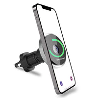 PHMAG12 - Car Phone Holder Mount and QI Wireless Phone Car Charger - Magnetic Air Vent Phone Holder Mount Compatible for MagSafe iPhones and Android Smartphones