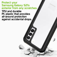 CCSAMS21HBK - Samsung Galaxy S21, Slim Transparent and Scratch Resistant Case Compatible to Samsung Galaxy S21