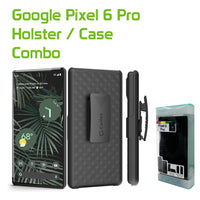HLGOOPX6P - Pixel 6 Pro Holster, Shell Holster Kickstand Case with Spring Belt Clip for Google Pixel 6 Pro – Black – by Cellet