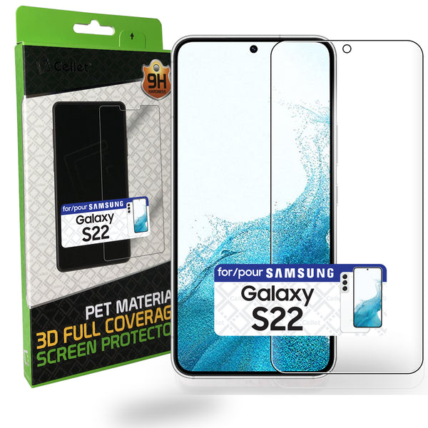 STSAMS22 - Cellet Samsung Galaxy S22 TPU Screen Protector, Full Coverage Flexible Film Screen Protector Compatible to Samsung Galaxy S22