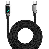 DCDCDISPBK - 100W Fast Charging USB-C Cable, 3.3 ft. USB-C to USB-C with Digital Display Cable
